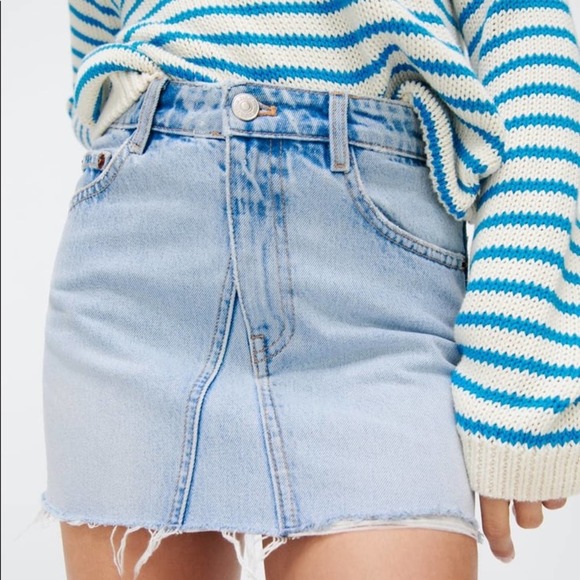 Zara Dresses & Skirts - Zara ASYMMETRIC DENIM SKIRT